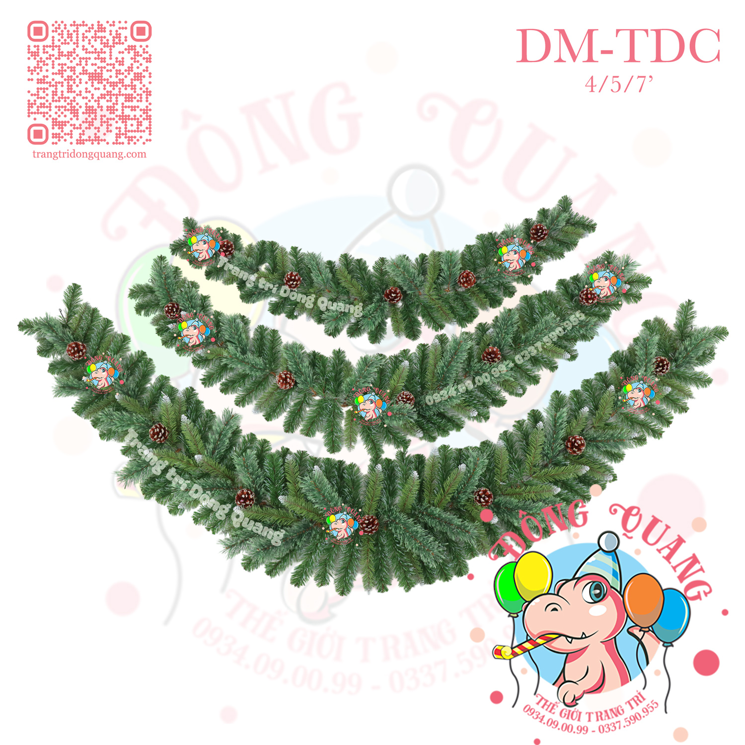 Dây mây 3 loại lá gắn trái thông