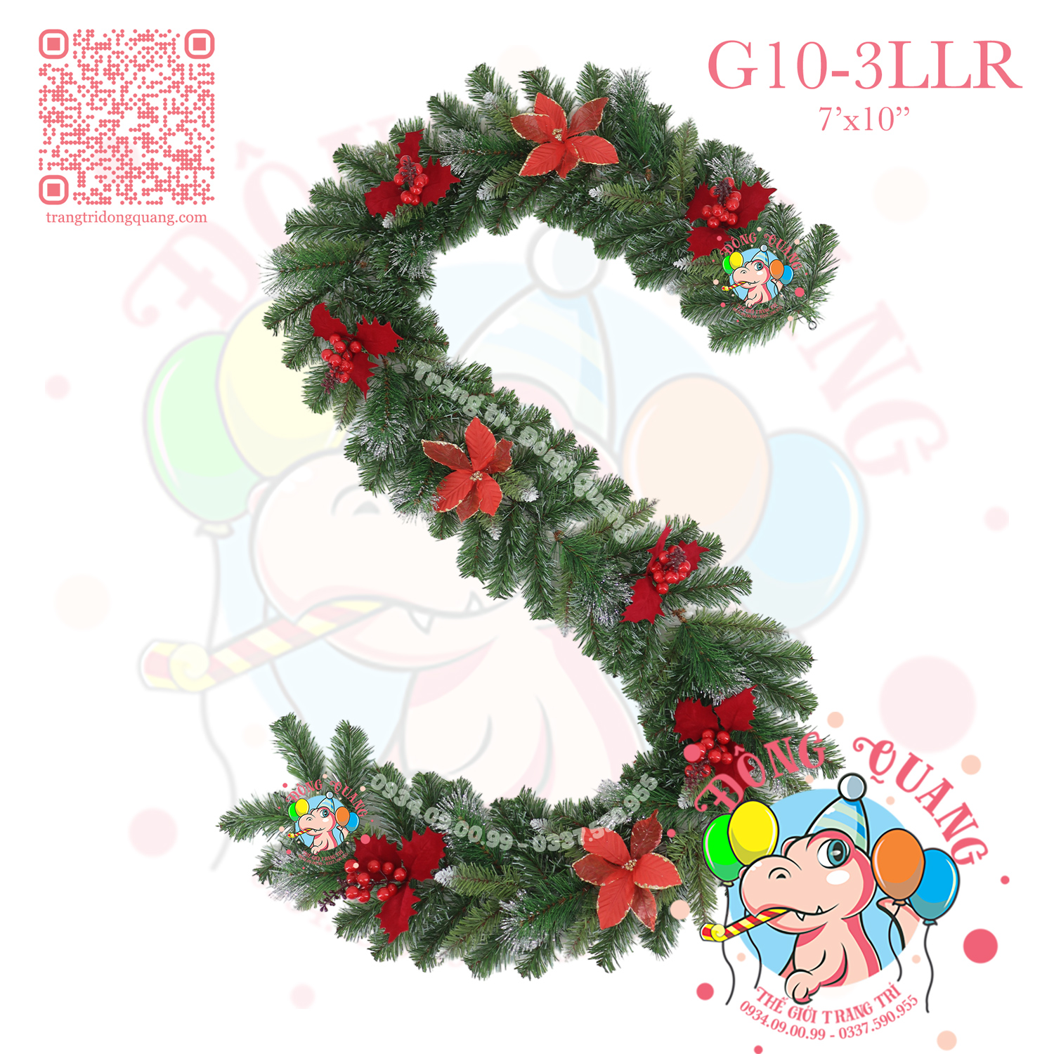 Dây trang trí 3 loại lá có trang trí