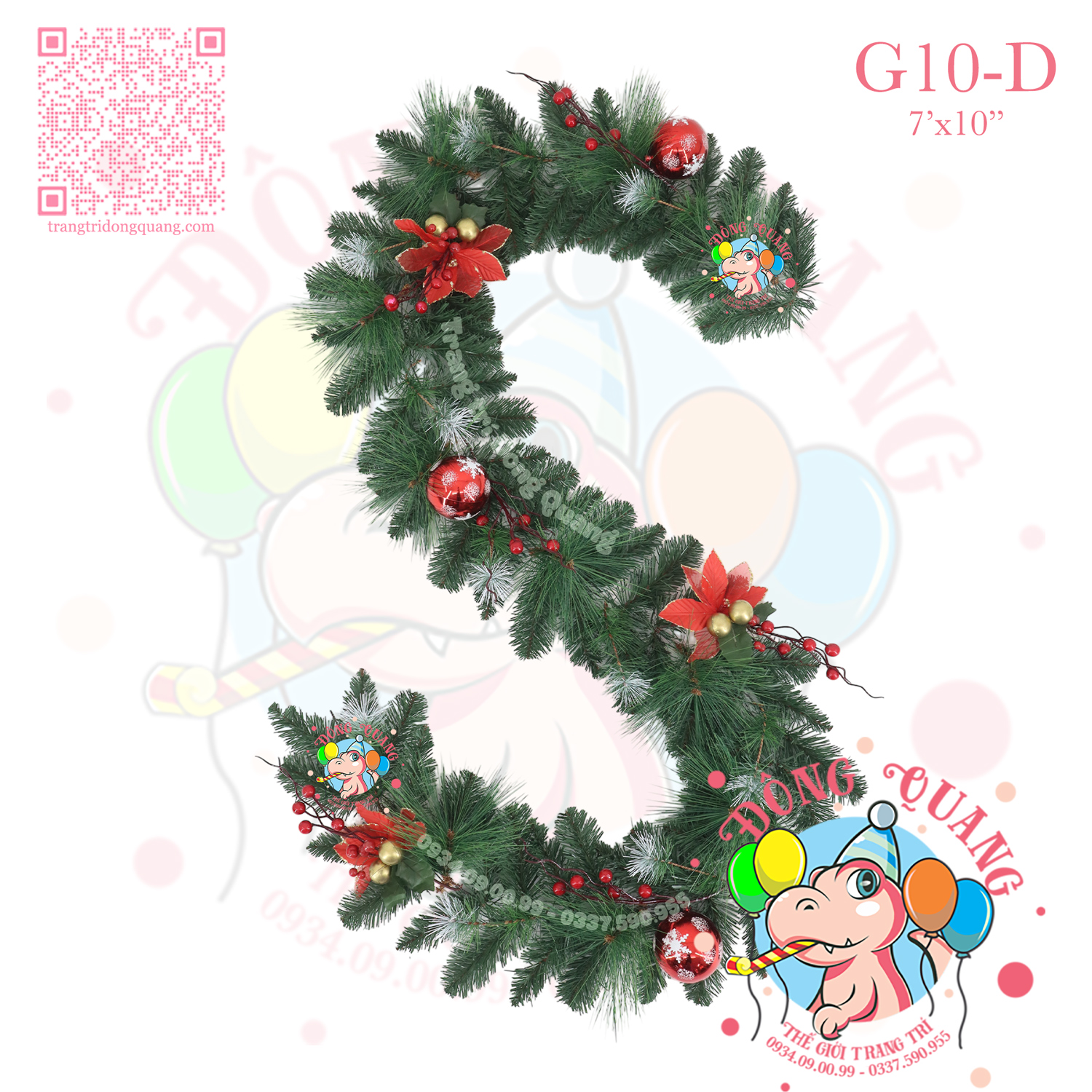 Dây trang trí 4 loại lá phun sơn