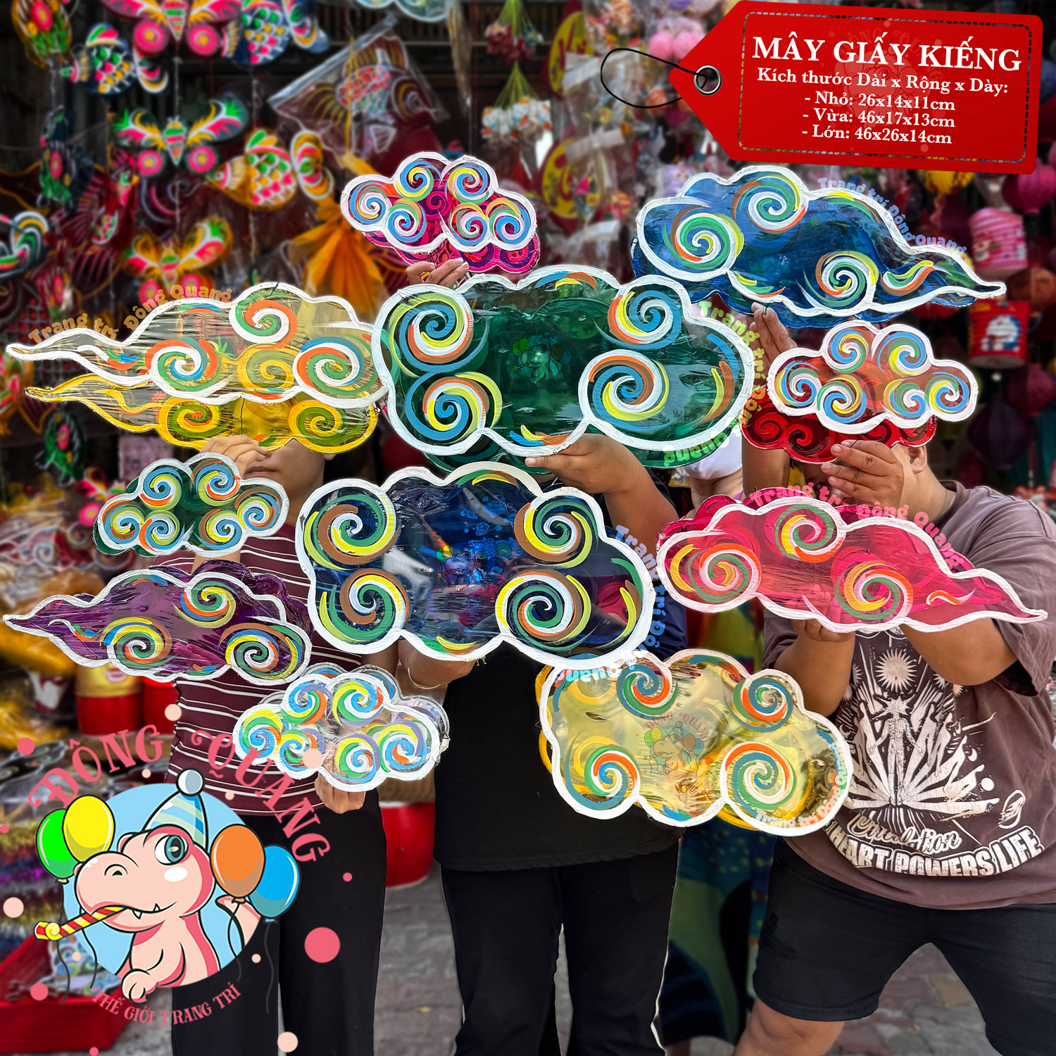 Lồng Đèn Đám Mây Giấy Kiếng truyền thống