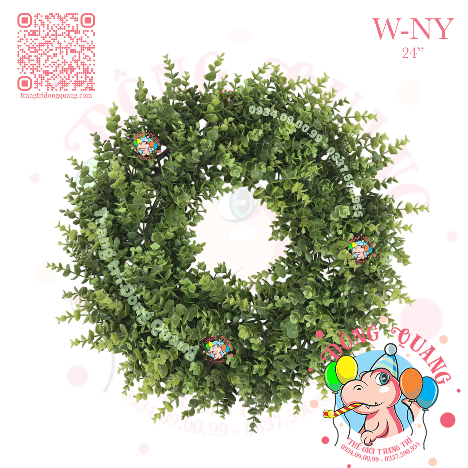 Vòng hoa lá PE trang trí