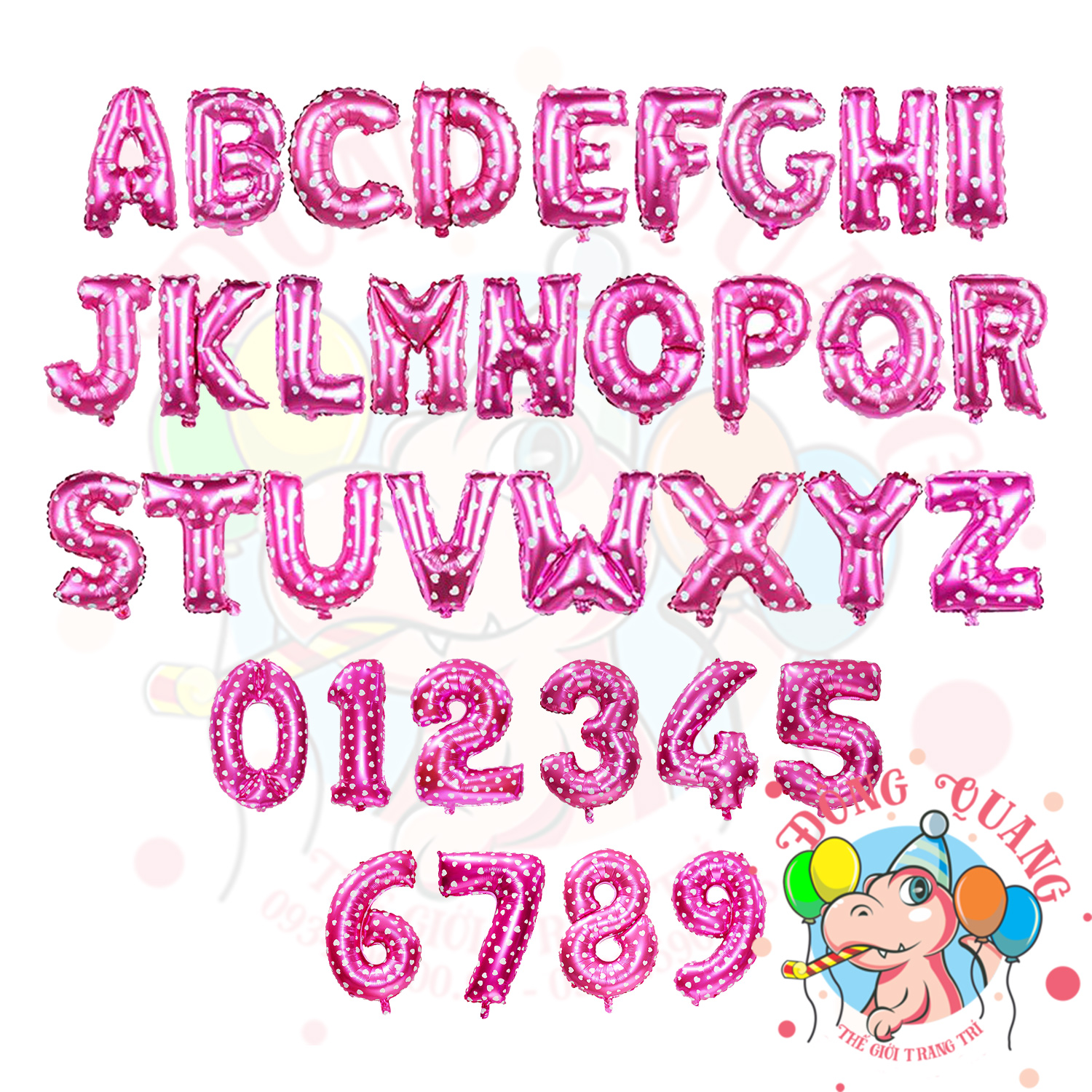 Bong bóng nhôm chữ, số (40/80/100cm) - hồng sao