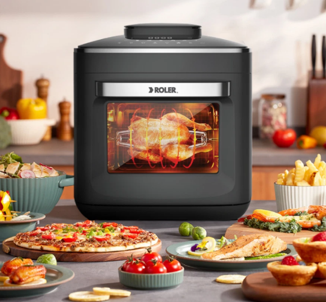 Hấp chiên đủ món cùng nồi chiên không dầu điện tử đa năng kết hợp hơi nước 15L Roler RA-3121A STEAM
