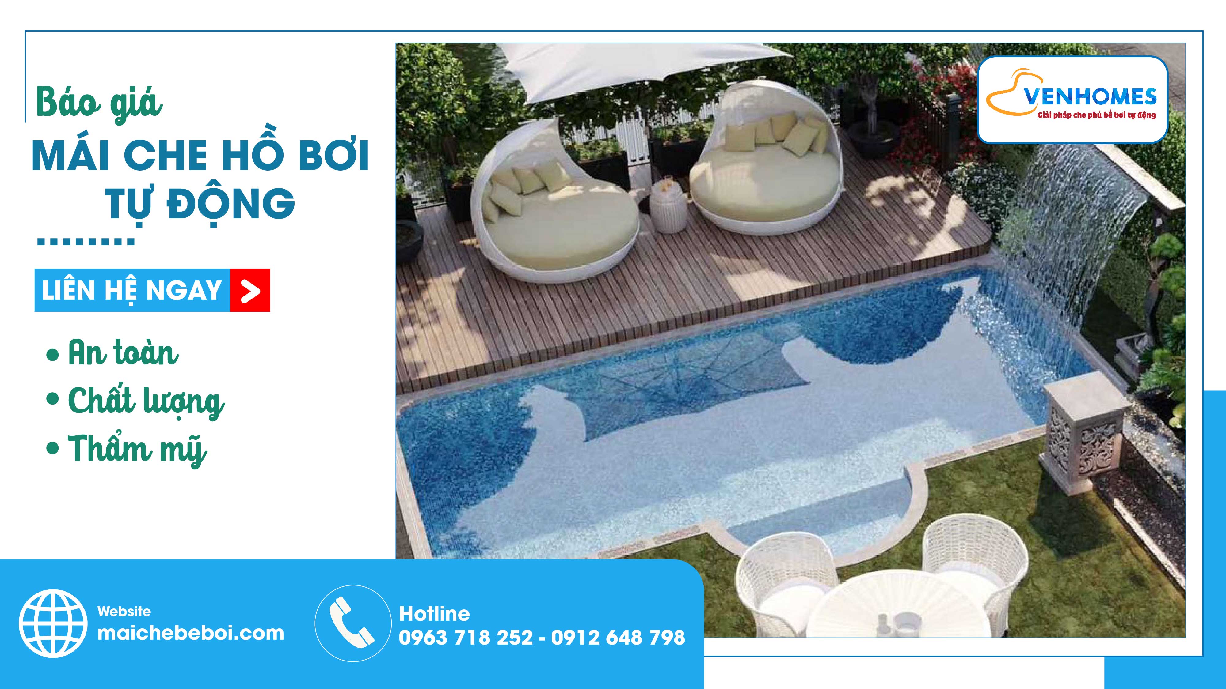 Báo giá mái che hồ bơi tự động