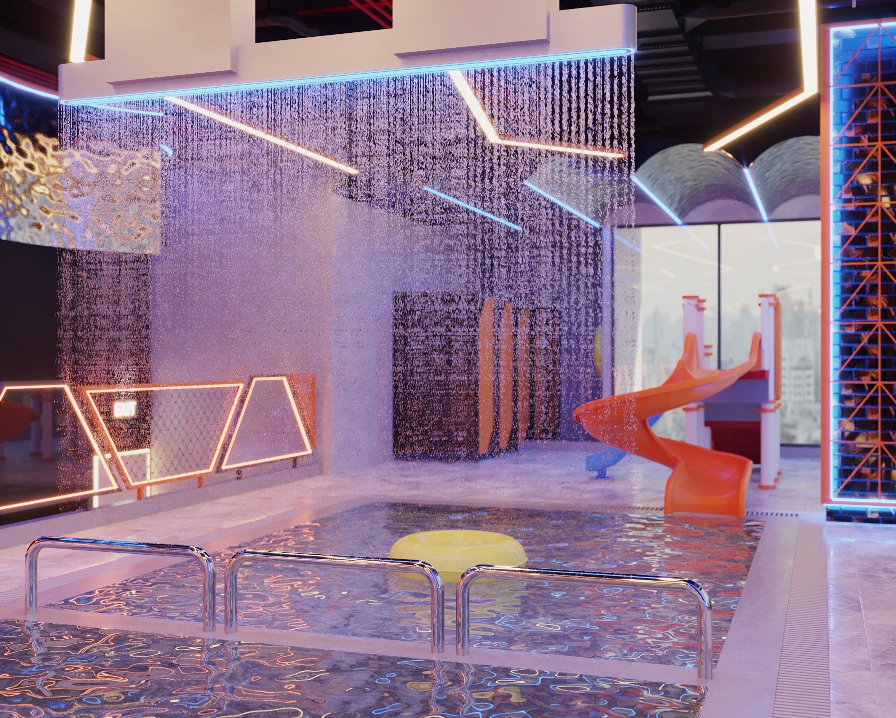 Thác giọt gianh dùng cho bể bơi bể cá koi