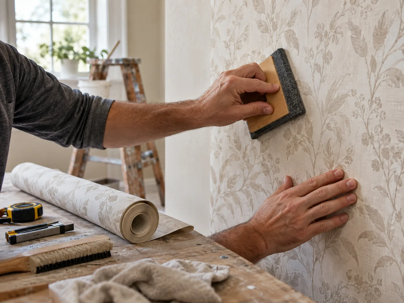 Thi công giấy dán tường chuẩn kỹ thuật