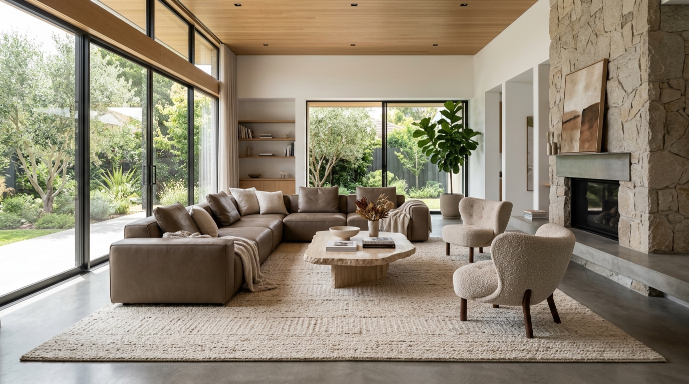 Quy tắc toàn bộ chân trên thảm phòng khách biệt thự cao cấp Anna Casa