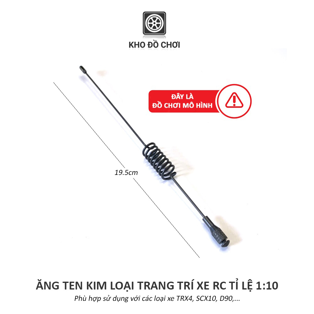 Phụ kiện trang trí ăng ten kim loại lắp xe RC tỉ lệ 1:10 - TRX4, SCX10, D90,...