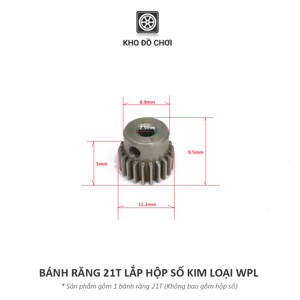 Bánh răng kim loại 21T lắp hộp số kim loại WPL tỉ lệ 1:16