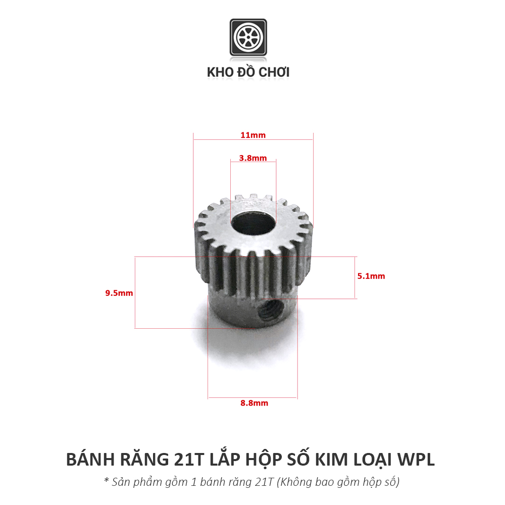 Bánh răng kim loại 21T lắp hộp số kim loại WPL tỉ lệ 1:16