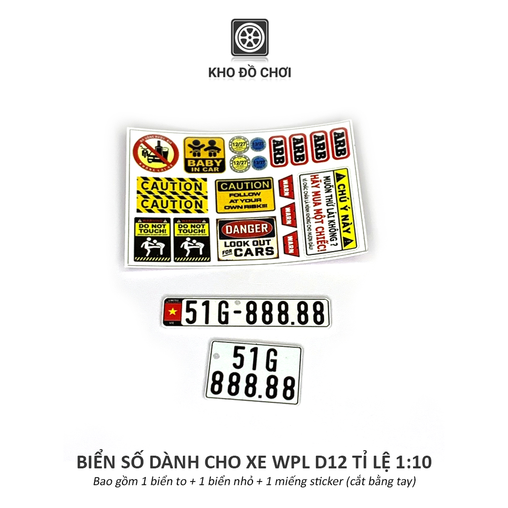 Mô hình biển số xe ô tô tỉ lệ 1:16, 1:12, 1:10 (Đồ chơi mô hình)
