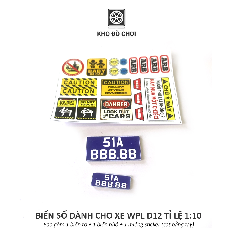 Mô hình biển số xe ô tô tỉ lệ 1:16, 1:12, 1:10 (Đồ chơi mô hình)