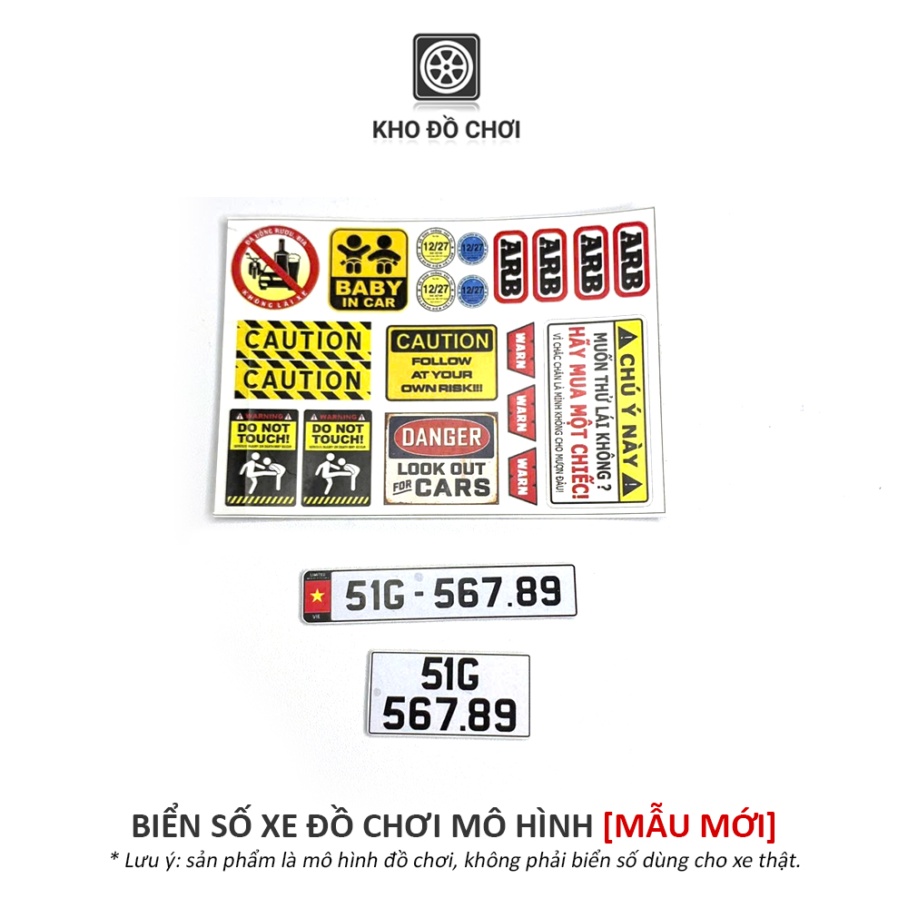 Mô hình biển số xe ô tô tỉ lệ 1:16, 1:12, 1:10 (Đồ chơi mô hình)