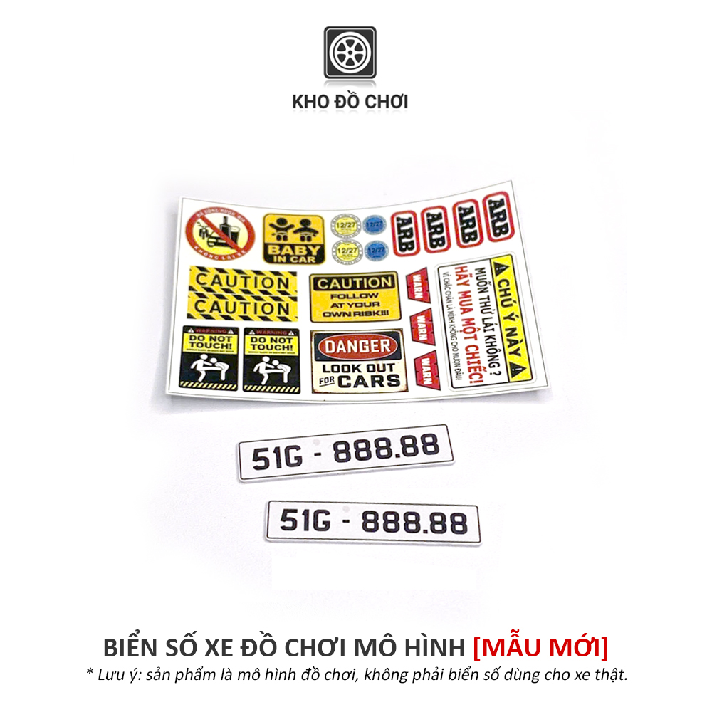 Biển số xe đồ chơi mô hình tỉ lệ 1:16, 1:12, 1:10 (Mẫu mới)