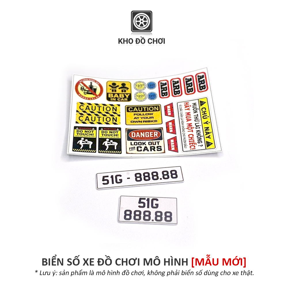 Biển số xe đồ chơi mô hình tỉ lệ 1:16, 1:12, 1:10 (Mẫu mới)