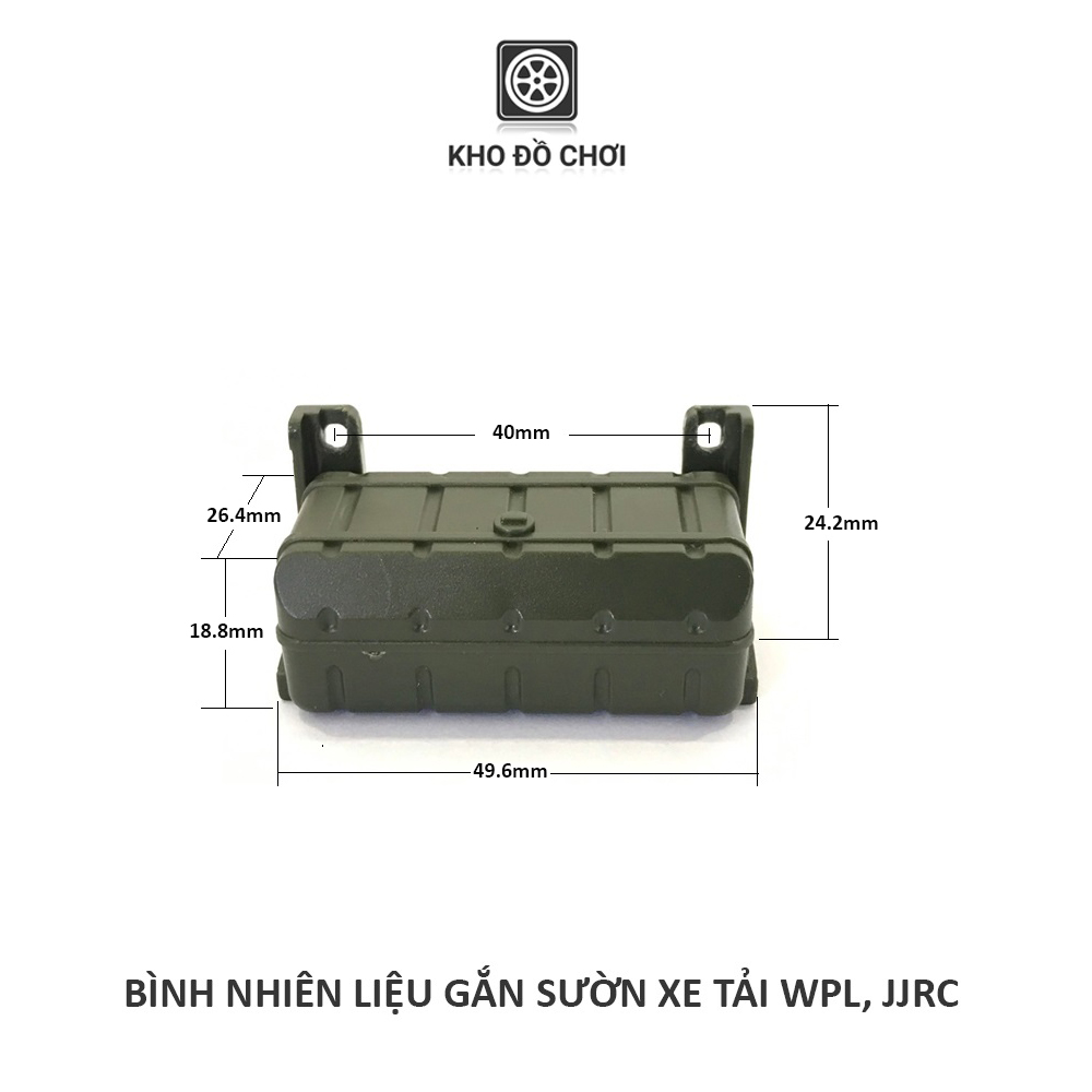 Bình nhiên liệu gắn sườn xe tải WPL, JJRC tỉ lệ 1:16