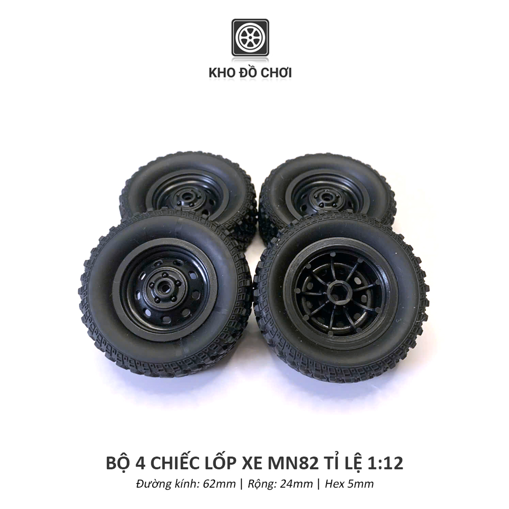 Bộ lốp xe nguyên bản của xe MN82 tỉ lệ 1:12 [62MM]
