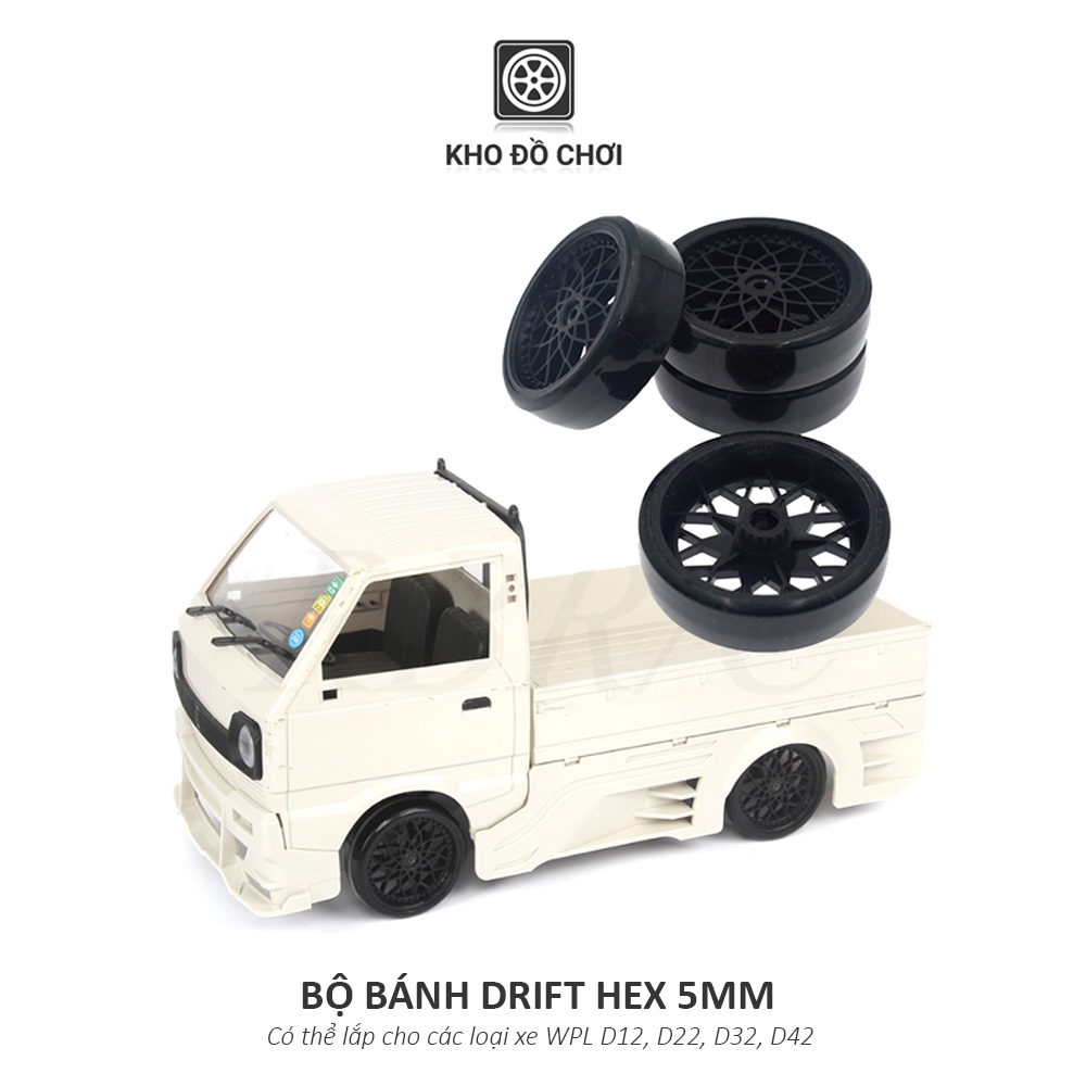 Bộ 4 chiếc bánh Drift lắp cho xe WPL D12 1:10 - Hex 5mm