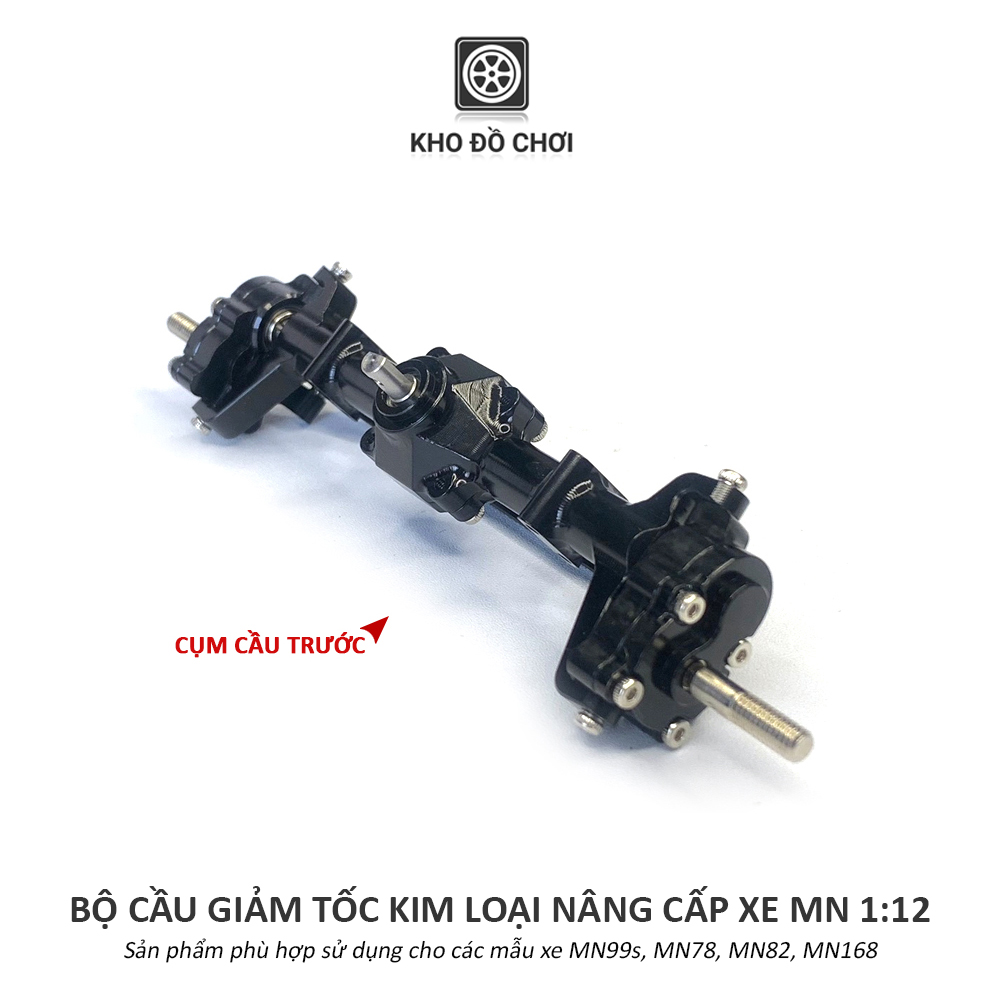 Bộ cầu giảm tốc full kim loại không visai nâng cấp xe MN78, MN82, MN99s, MN168 tỉ lệ 1:12