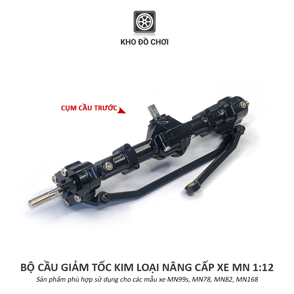 Bộ cầu giảm tốc full kim loại không visai nâng cấp xe MN78, MN82, MN99s, MN168 tỉ lệ 1:12
