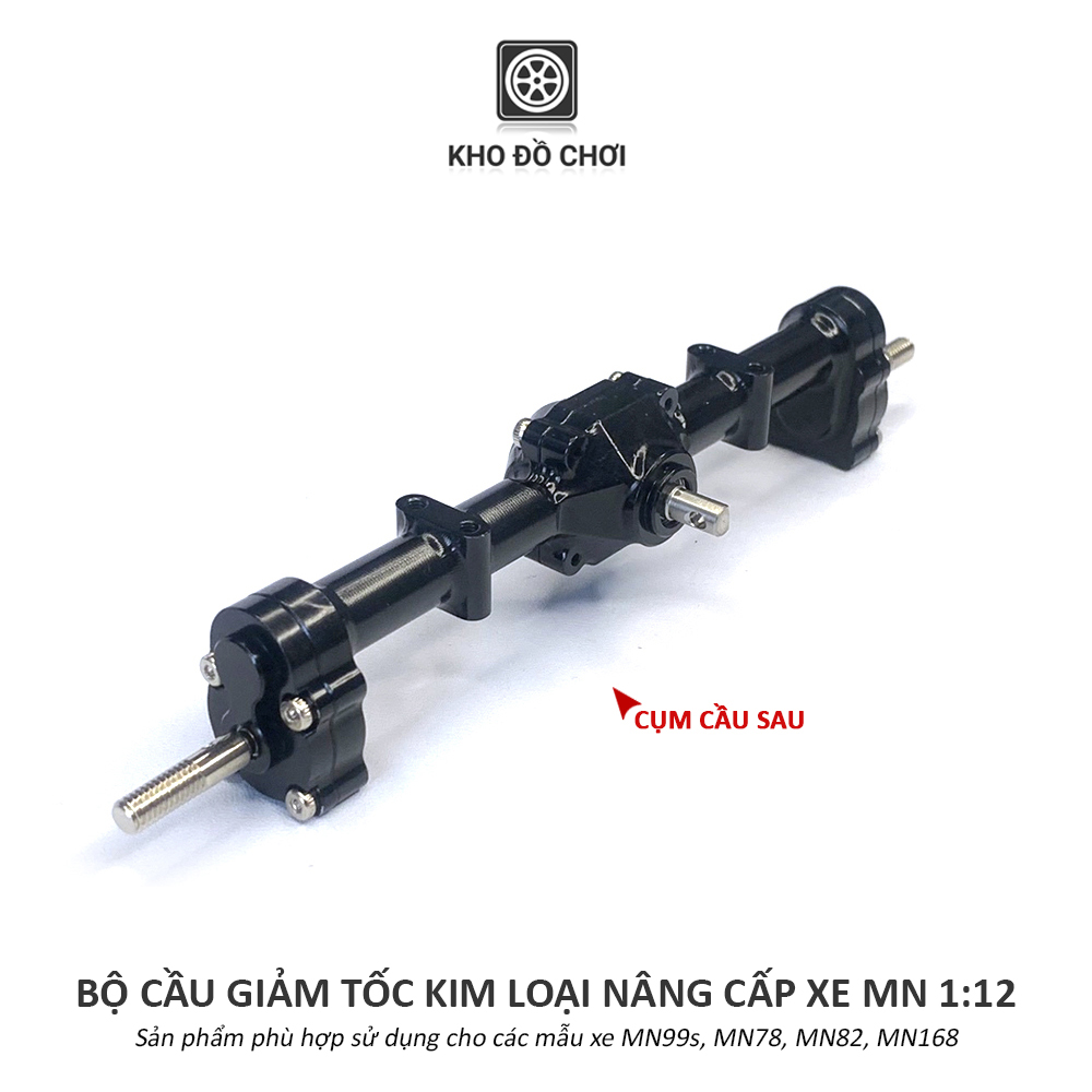 Bộ cầu giảm tốc full kim loại không visai nâng cấp xe MN78, MN82, MN99s, MN168 tỉ lệ 1:12