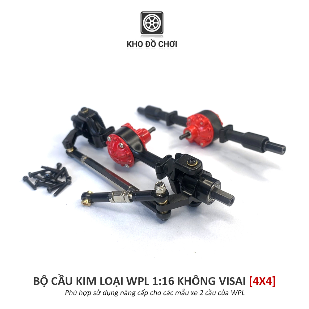 Bộ cầu kim loại không visai lắp xe WPL C24 tỉ lệ 1:16