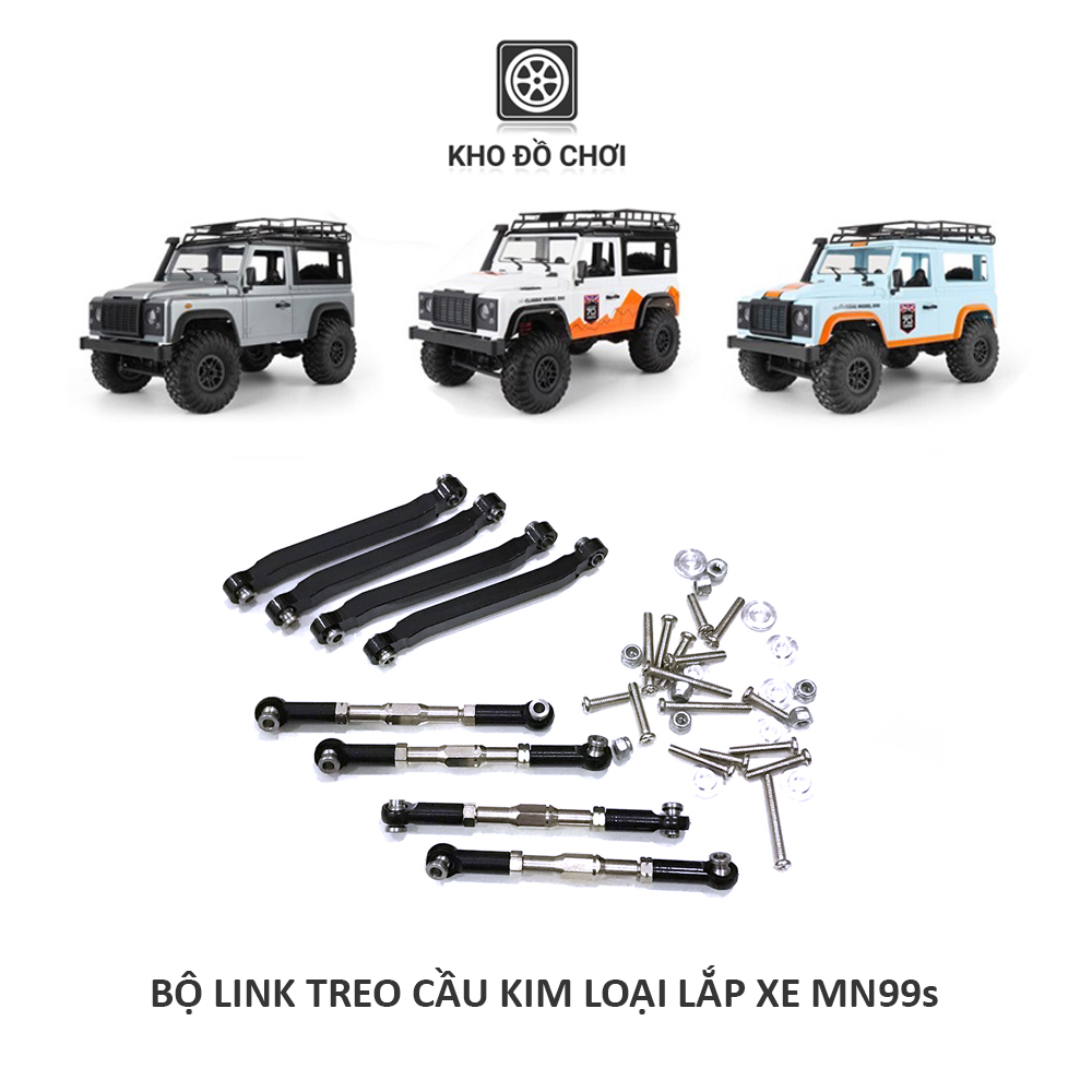 Bộ 8 thanh link treo cầu kim loại lắp xe MN99s, D90, D91 tỉ lệ 1:12