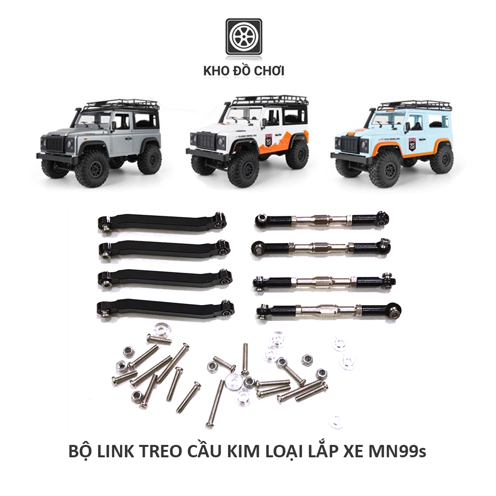 Bộ 8 thanh link treo cầu kim loại lắp xe MN99s, D90, D91 tỉ lệ 1:12