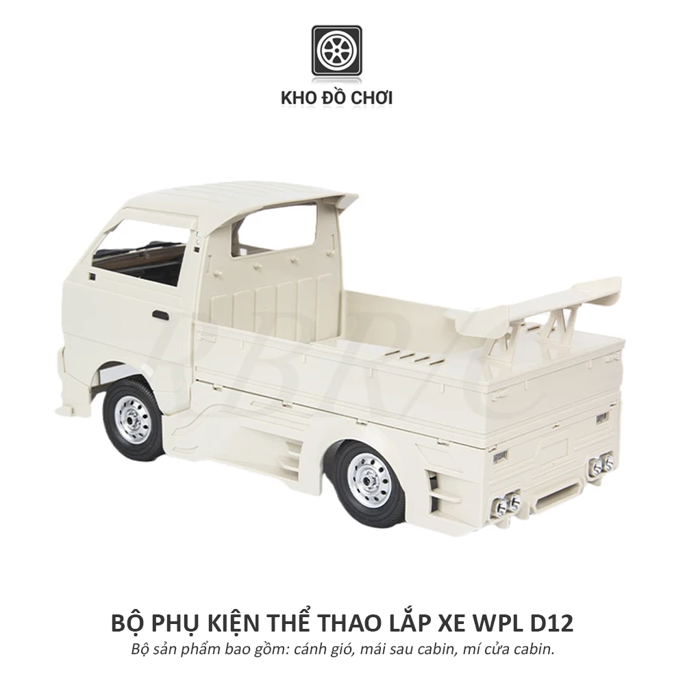 Bộ phụ kiện cánh gió thể thao lắp xe WPL D12 tỉ lệ 1:10 (Drift Racing Car)