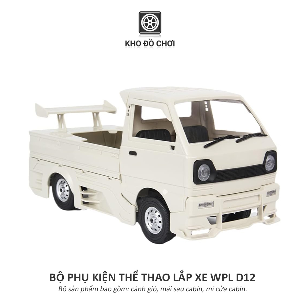 Bộ phụ kiện cánh gió thể thao lắp xe WPL D12 tỉ lệ 1:10 (Drift Racing Car)