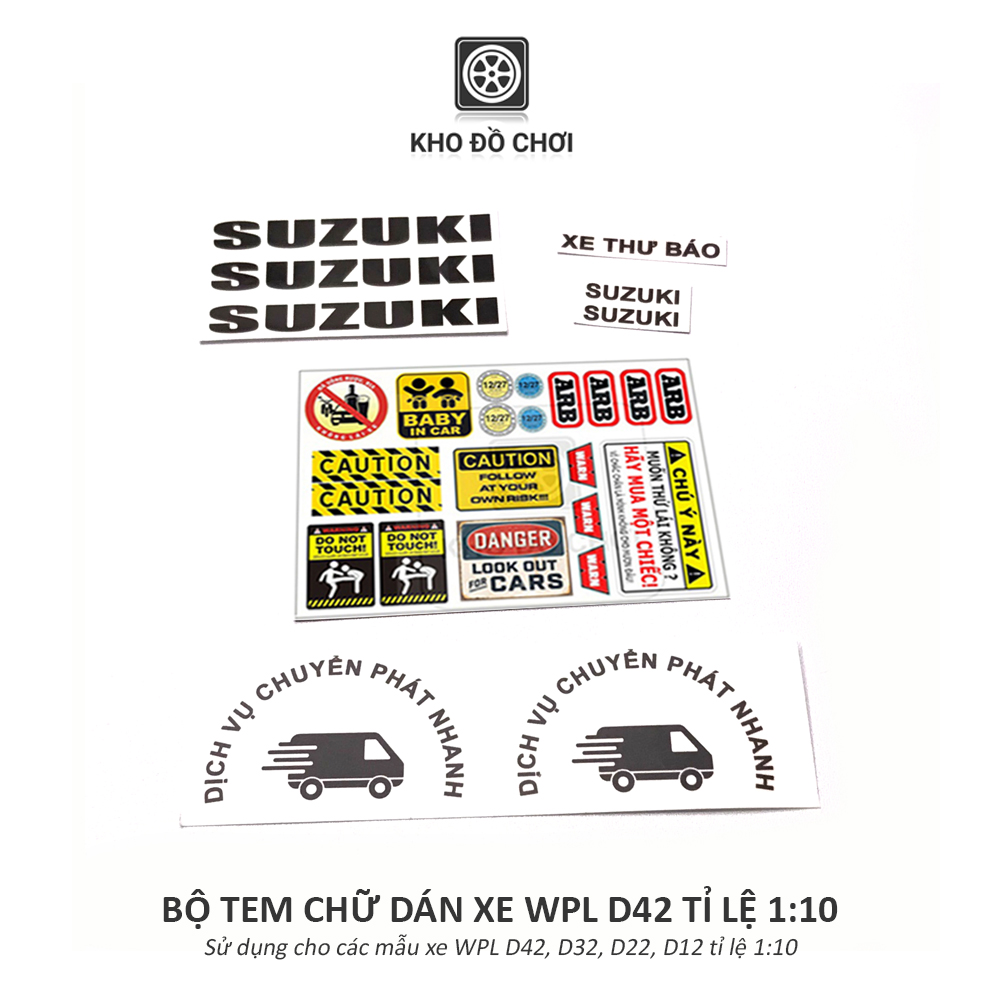 Bộ tem chữ XE CỨU HỘ, XE THƯ BÁO dán xe WPL 42, D32, D22, D12 tỉ lệ 1:10