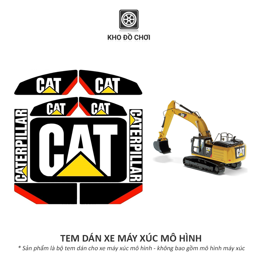 Bộ tem CAT dán mô hình máy xúc (Đồ chơi mô hình)