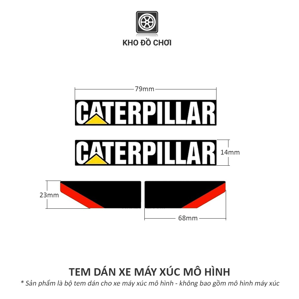 Bộ tem CAT dán mô hình máy xúc (Đồ chơi mô hình)