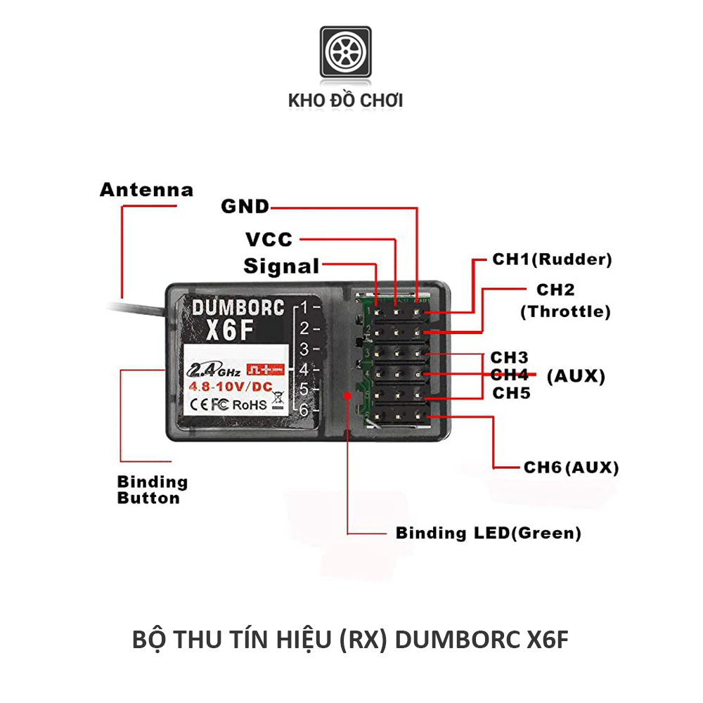 Tay điều khiển DumboRC X6 2.4Ghz 6 Chanel (6 kênh)
