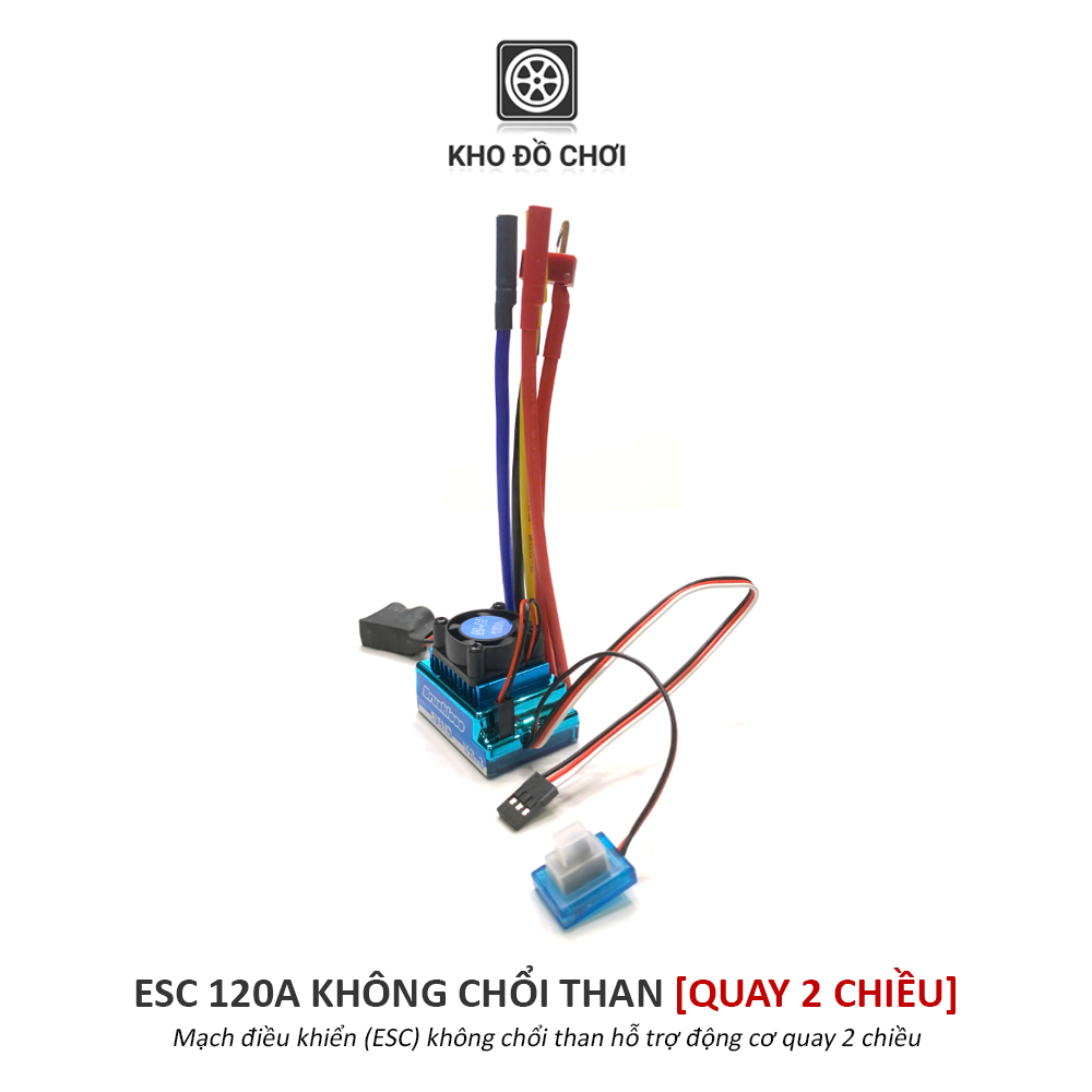 Mạch điều khiển ESC 120A không chổi than (Brushless) dùng cho xe, tàu RC 1/10, 1/12...