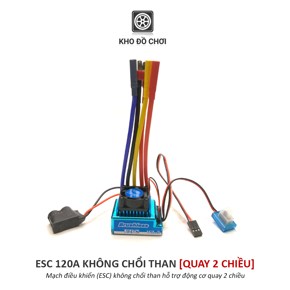 Mạch điều khiển ESC 120A không chổi than (Brushless) dùng cho xe, tàu RC 1/10, 1/12...