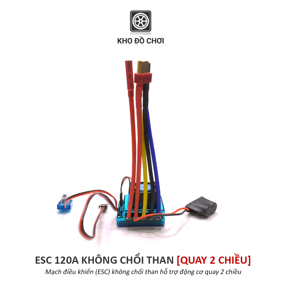 Mạch điều khiển ESC 120A không chổi than (Brushless) dùng cho xe, tàu RC 1/10, 1/12...