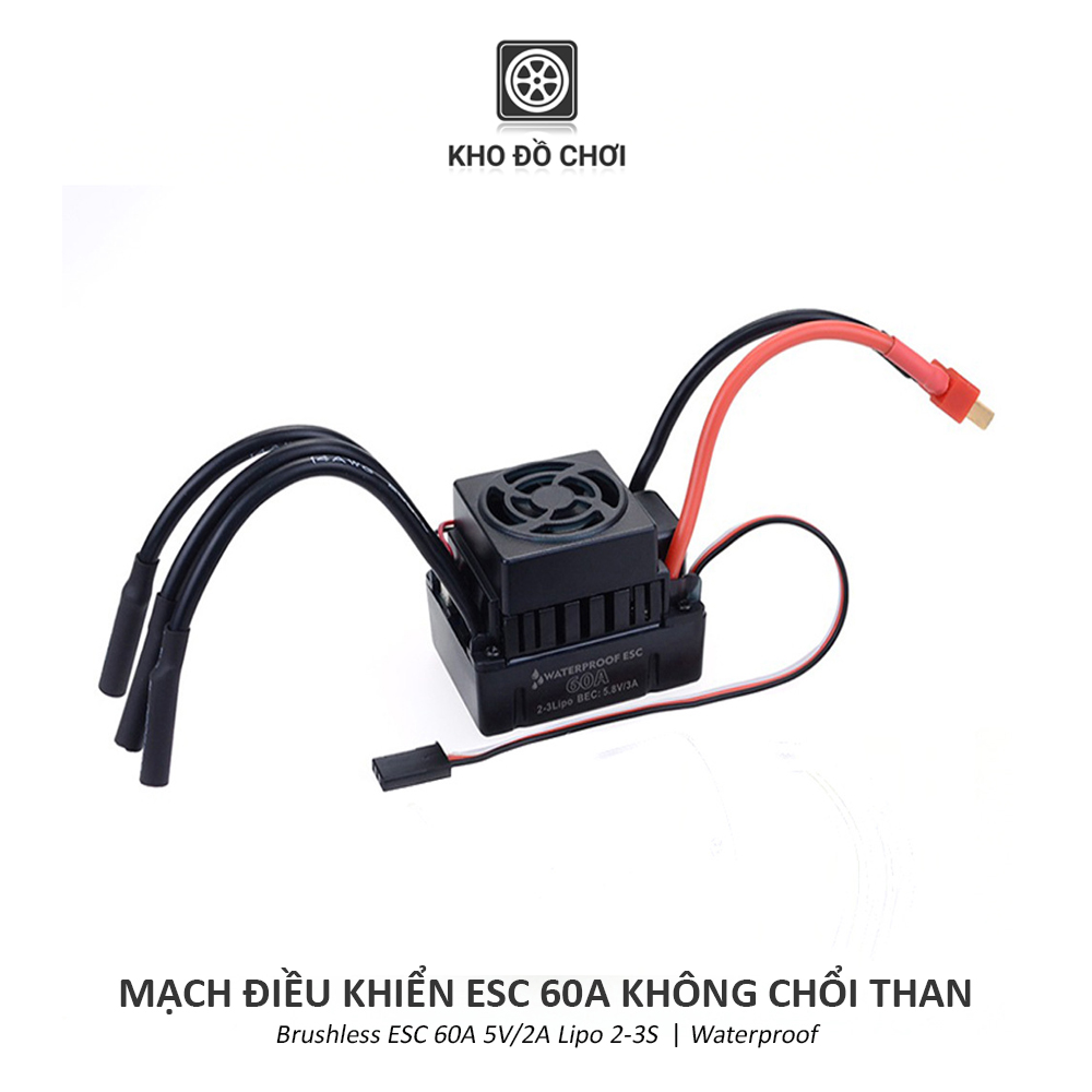 Mạch điều khiển ESC 60A và Motor 3650 2300KV không chổi than (Brushless) | Chống nước
