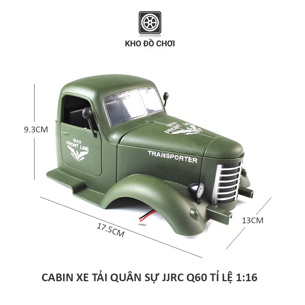 Cabin xe tải quân sự JJRC Q60, Q61 ZIL 157 tỉ lệ 1:16