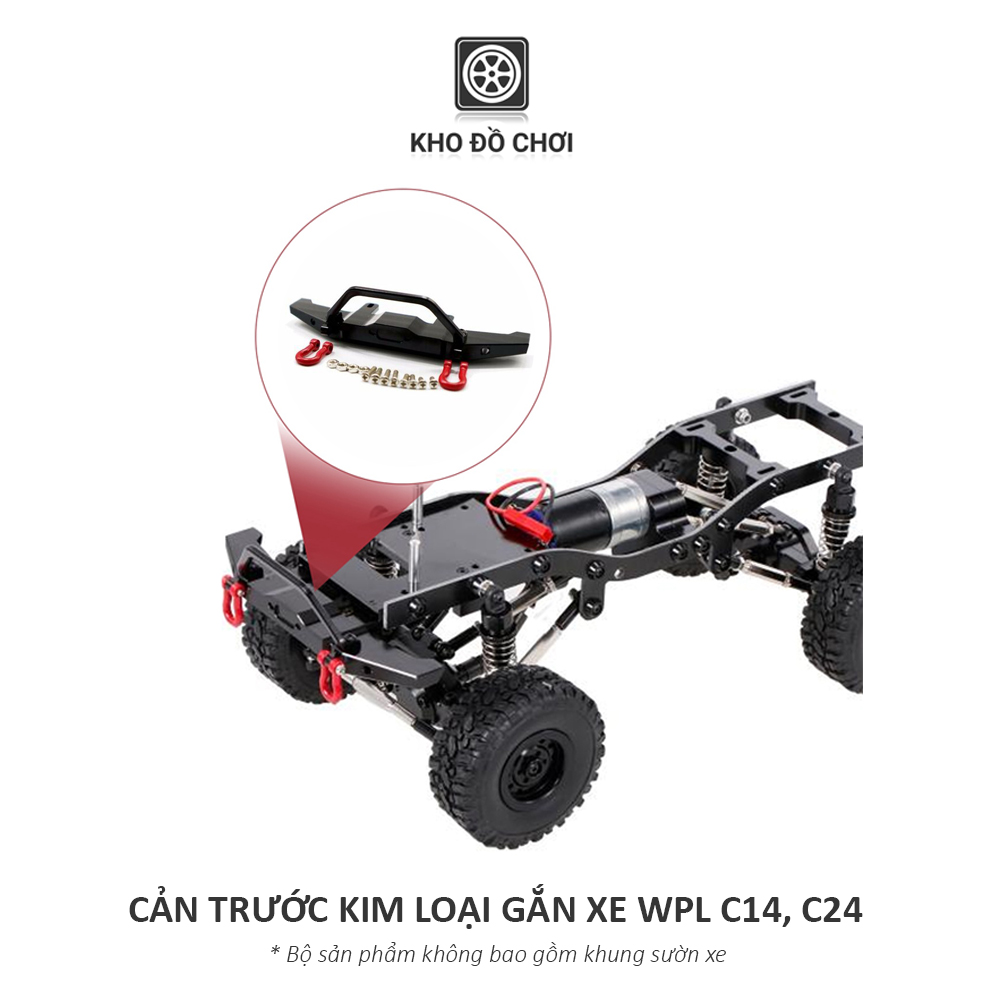Cản trước kim loại gắn xe WPL C14, C24 tỉ lệ 1:16