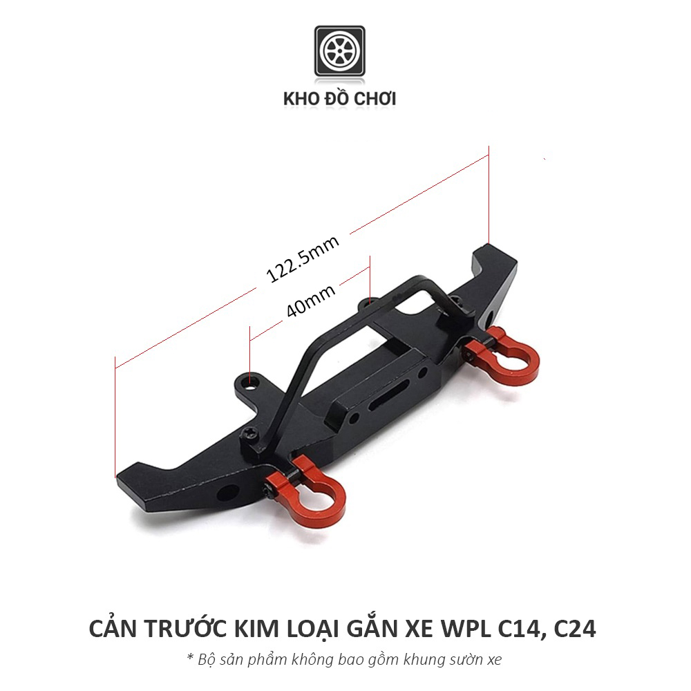 Cản trước kim loại gắn xe WPL C14, C24 tỉ lệ 1:16