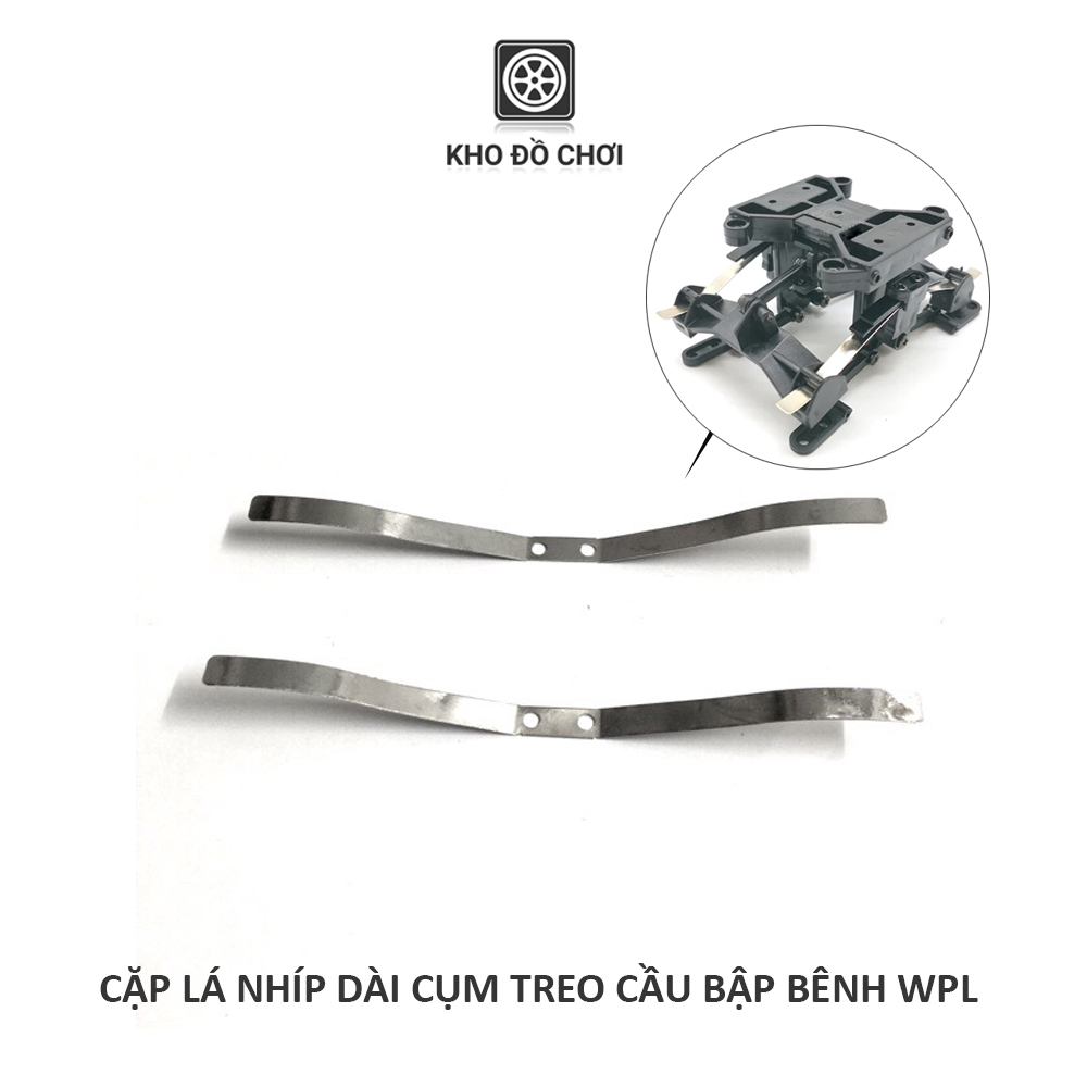 Cặp lá nhíp dài lắp cho cụm treo cầu bập bênh xe tải 6x6 WPL, JJRC tỉ lệ 1:16