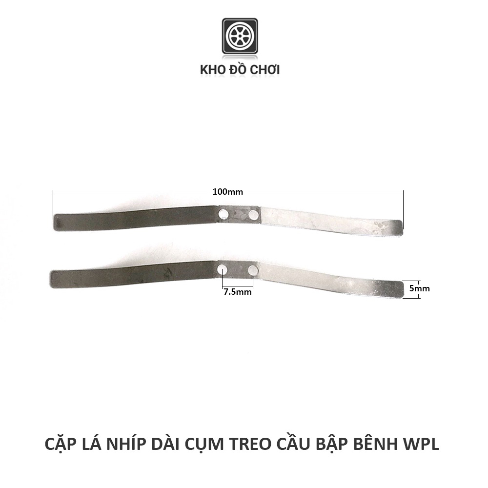 Cặp lá nhíp dài lắp cho cụm treo cầu bập bênh xe tải 6x6 WPL, JJRC tỉ lệ 1:16