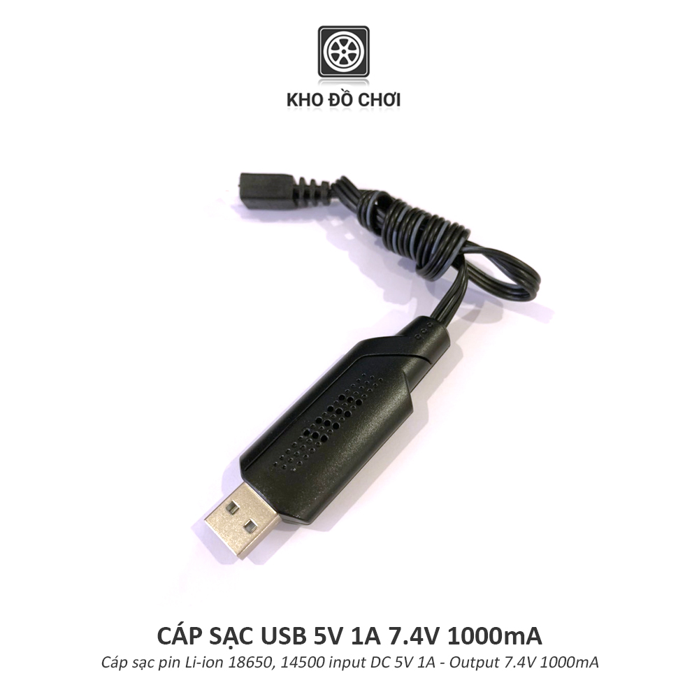 Cáp sạc cân bằng pin 18650 5V 1A, 2A 7.4V 800mA, 1000mA