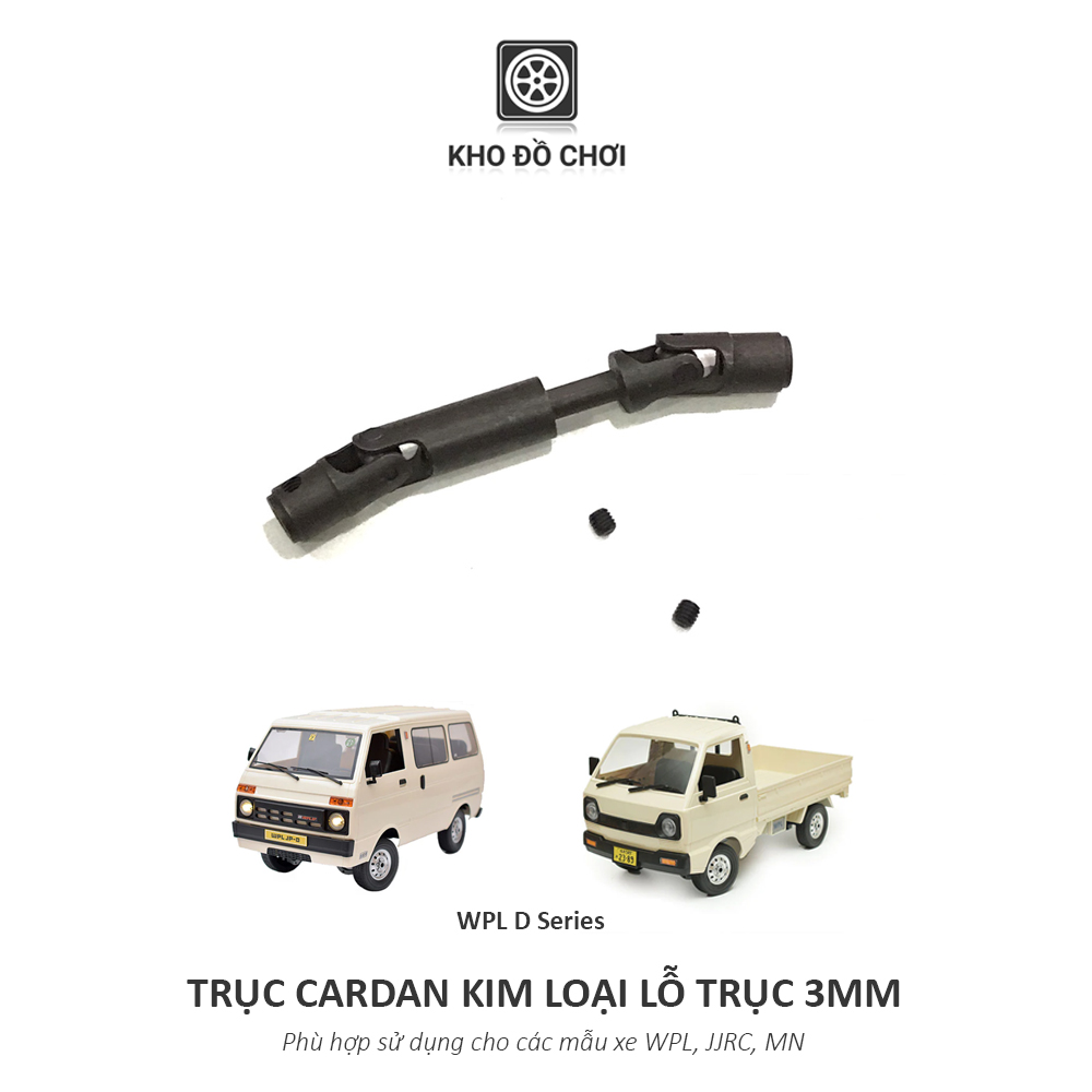 Trục cardan kim loại lắp cho xe WPL, JJRC, MN tỉ lệ 1:16, 1:12 (Màu đen)