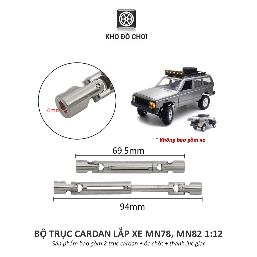 Trục cardan kim loại nâng cấp xe MN78, MN82 tỉ lệ 1:12