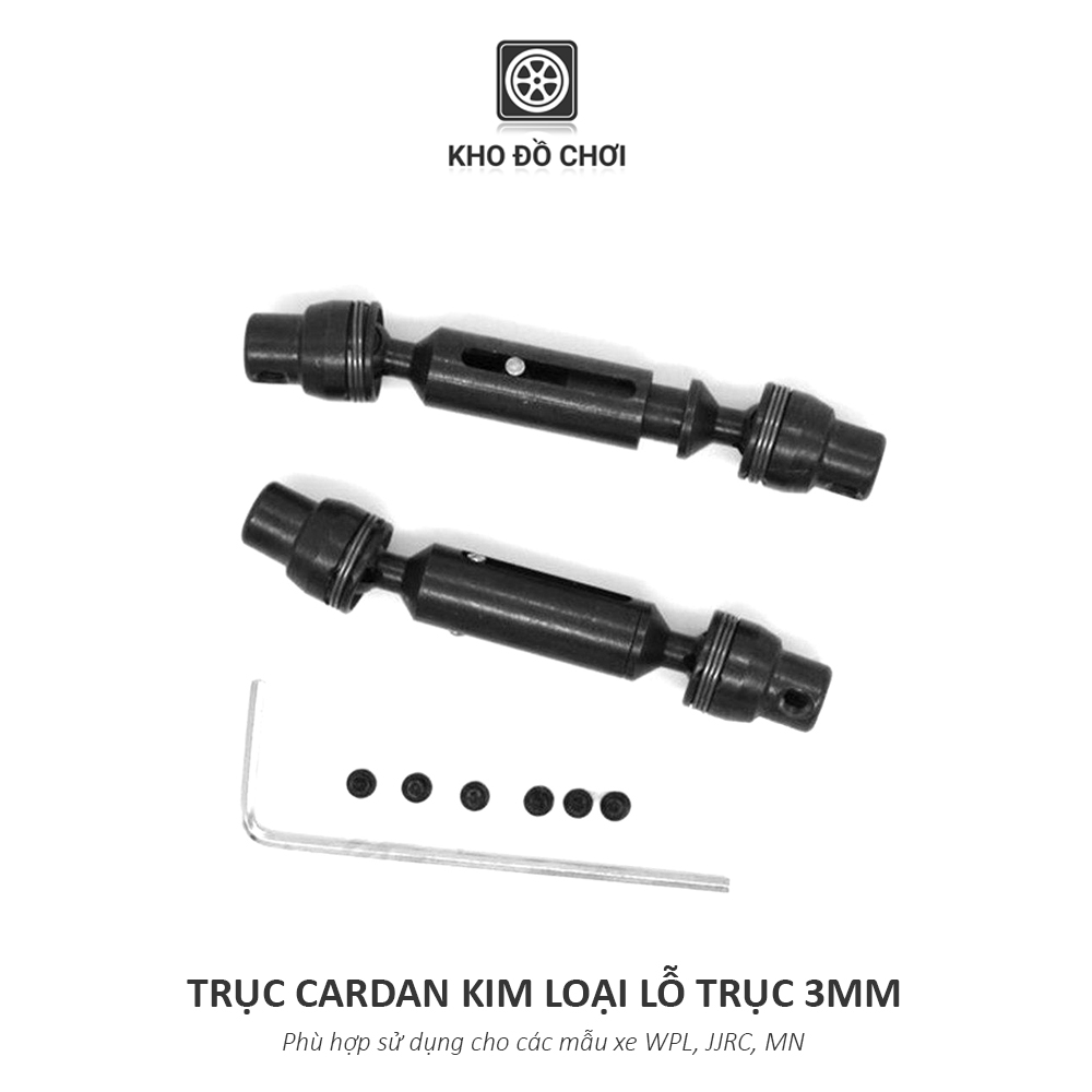 Trục cardan kim loại lắp cho xe RC WPL, JJRC, MN tỉ lệ 1:16, 1:12, 1:10 (Đen)