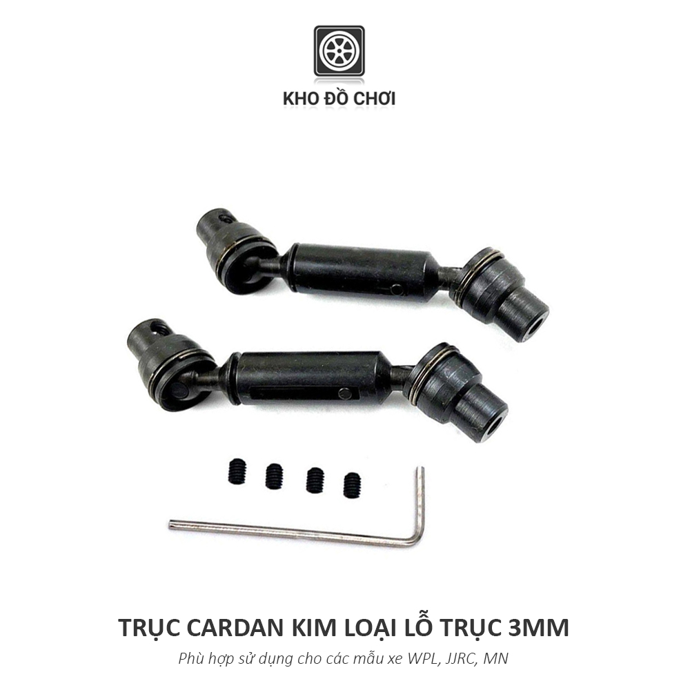 Trục cardan kim loại lắp cho xe RC WPL, JJRC, MN tỉ lệ 1:16, 1:12, 1:10 (Đen)