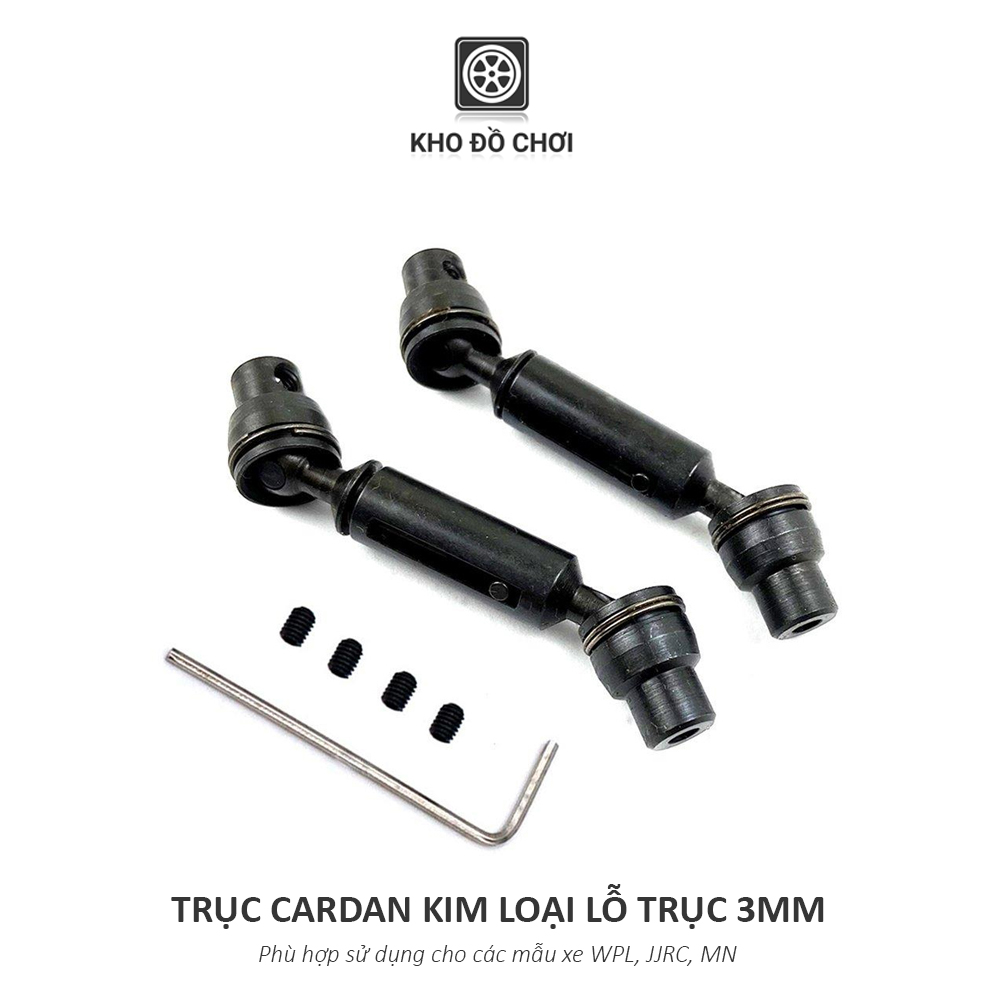 Trục cardan kim loại lắp cho xe RC WPL, JJRC, MN tỉ lệ 1:16, 1:12, 1:10 (Đen)