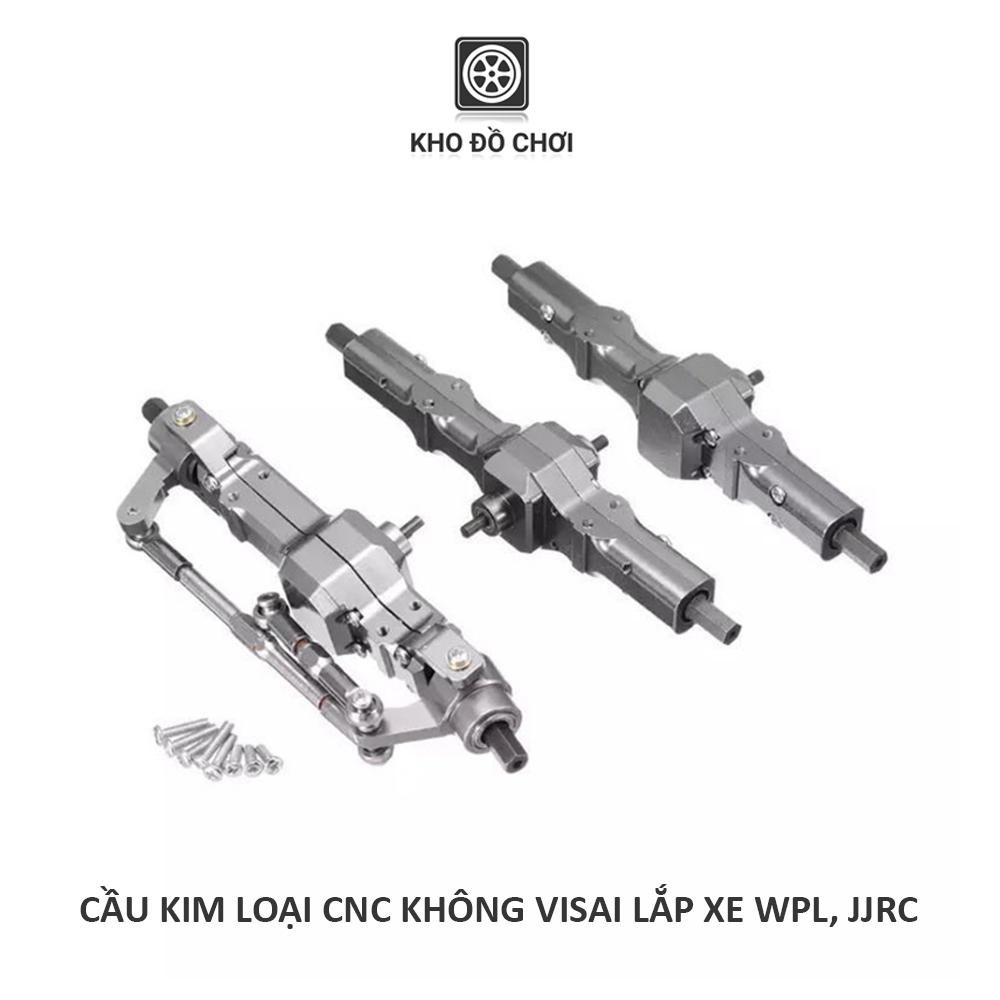Cầu kim loại CNC không visai lắp cho xe WPL, JJRC tỉ lệ 1:16
